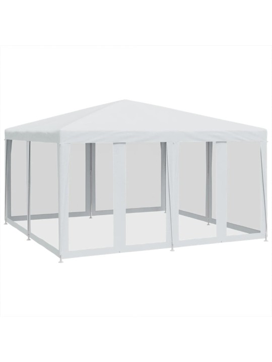 Juhlateltta 8 mesh-sivuseinällä valkoinen 4x4 m hdpe