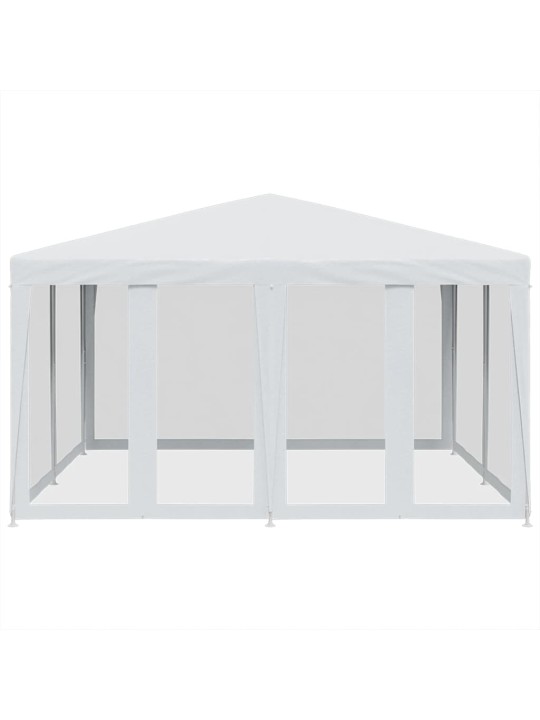 Juhlateltta 8 mesh-sivuseinällä valkoinen 4x4 m hdpe