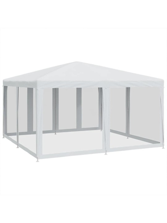 Juhlateltta 8 mesh-sivuseinällä valkoinen 4x4 m hdpe
