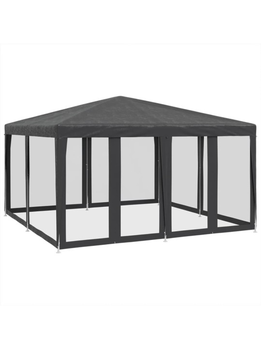 Juhlateltta 8 mesh-sivuseinällä antrasiittia 4x4 m hdpe