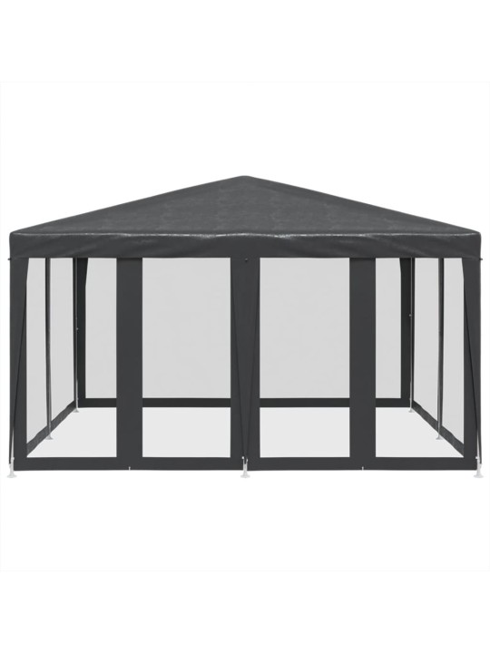 Juhlateltta 8 mesh-sivuseinällä antrasiittia 4x4 m hdpe