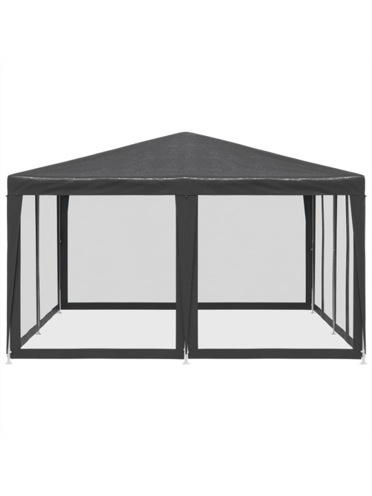 Juhlateltta 8 mesh-sivuseinällä antrasiittia 4x4 m hdpe