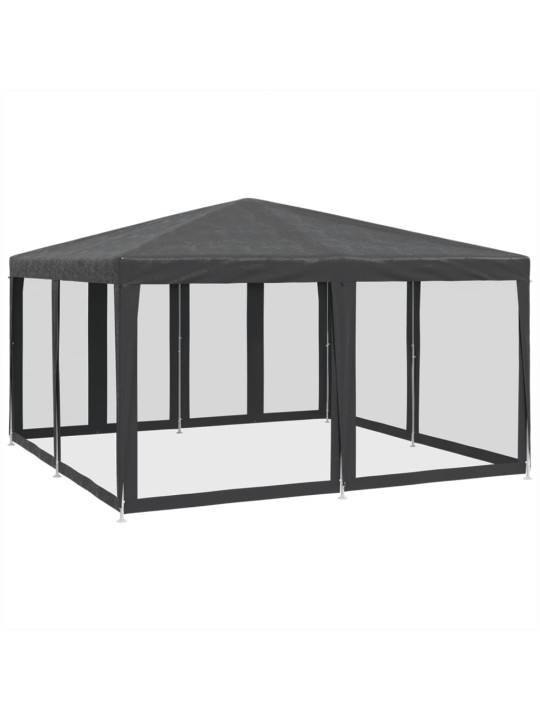 Juhlateltta 8 mesh-sivuseinällä antrasiittia 4x4 m hdpe