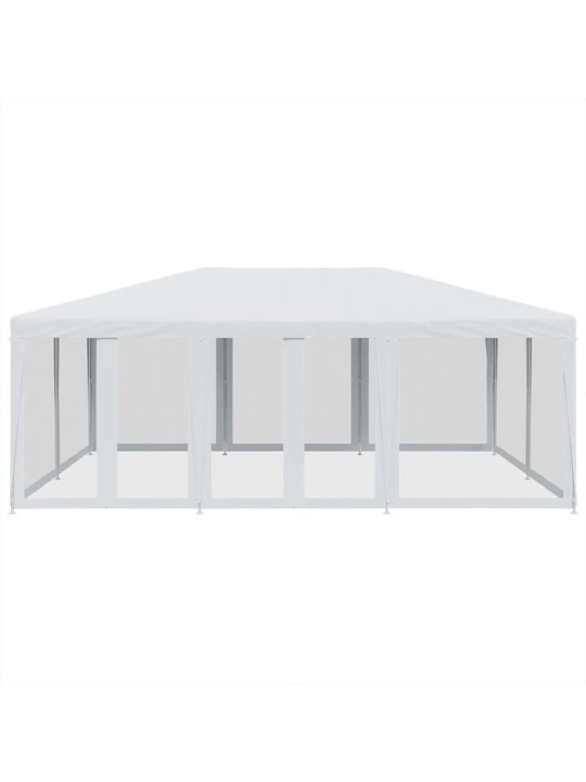 Juhlateltta 10 mesh-sivuseinillä valkoinen 6x4 m hdpe
