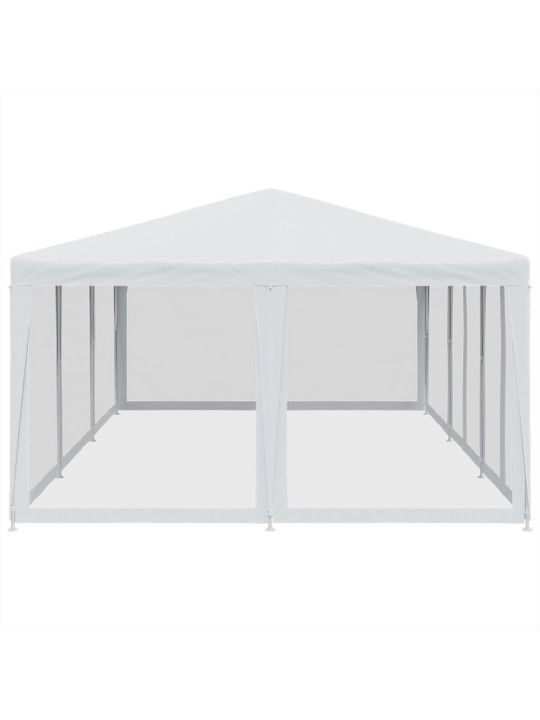 Juhlateltta 10 mesh-sivuseinillä valkoinen 6x4 m hdpe