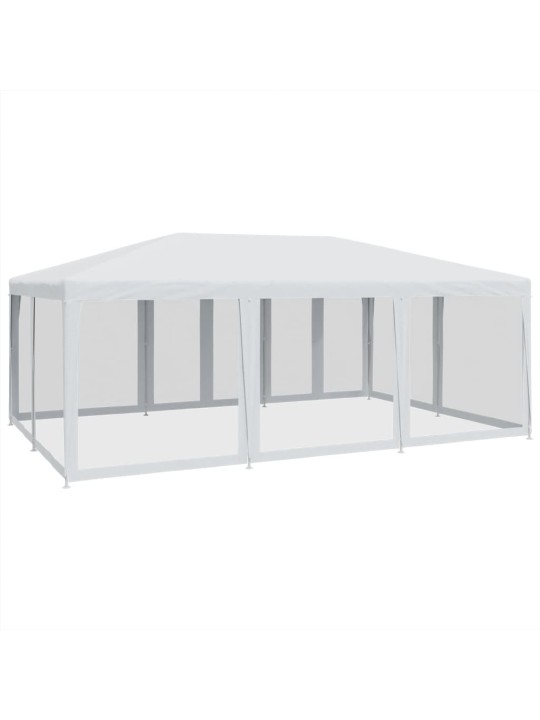 Juhlateltta 10 mesh-sivuseinillä valkoinen 6x4 m hdpe