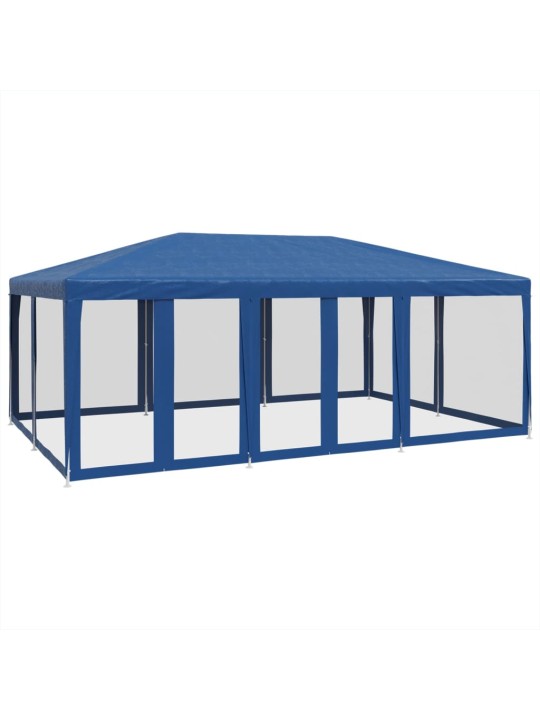 Juhlateltta 10 mesh-sivuseinillä sininen 6x4 m hdpe