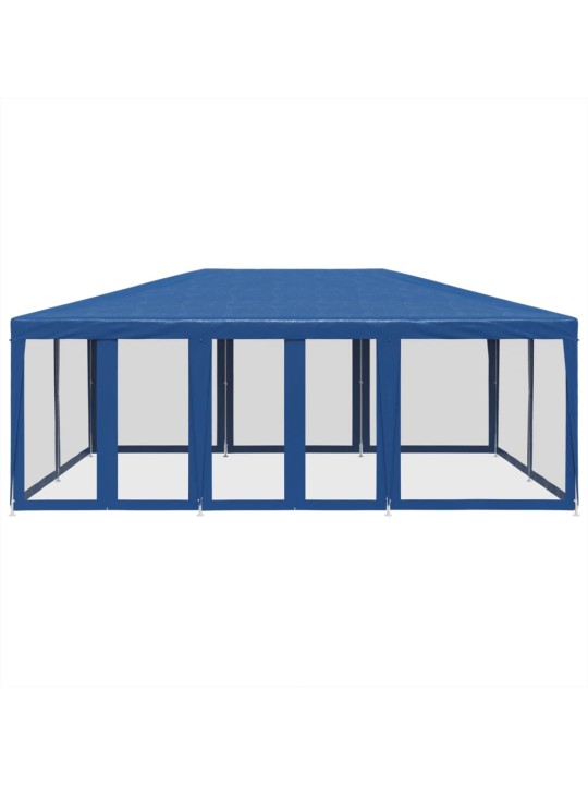 Juhlateltta 10 mesh-sivuseinillä sininen 6x4 m hdpe