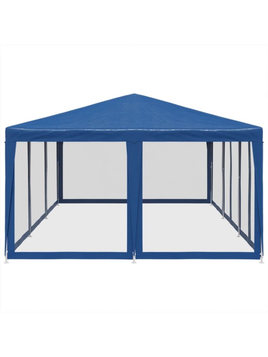 Juhlateltta 10 mesh-sivuseinillä sininen 6x4 m hdpe