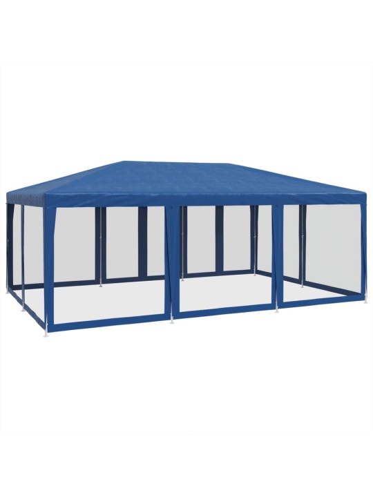 Juhlateltta 10 mesh-sivuseinillä sininen 6x4 m hdpe