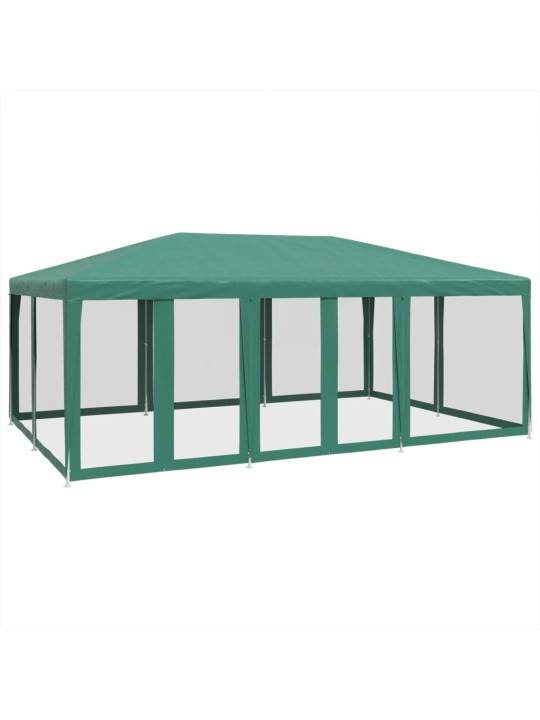 Juhlateltta 10 mesh-sivuseinillä vihreä 6x4 m hdpe