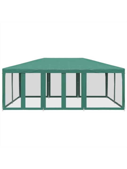 Juhlateltta 10 mesh-sivuseinillä vihreä 6x4 m hdpe