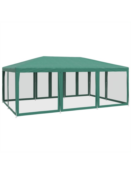 Juhlateltta 10 mesh-sivuseinillä vihreä 6x4 m hdpe