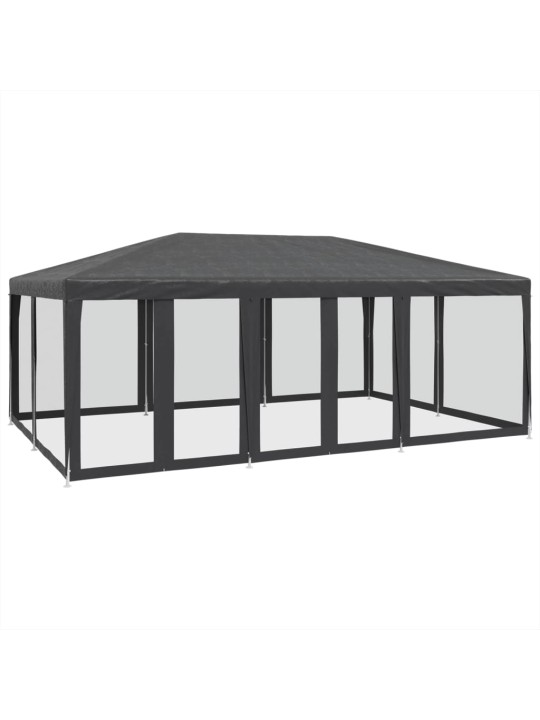 Juhlateltta 10 mesh-sivuseinillä antrasiittia 6x4 m hdpe