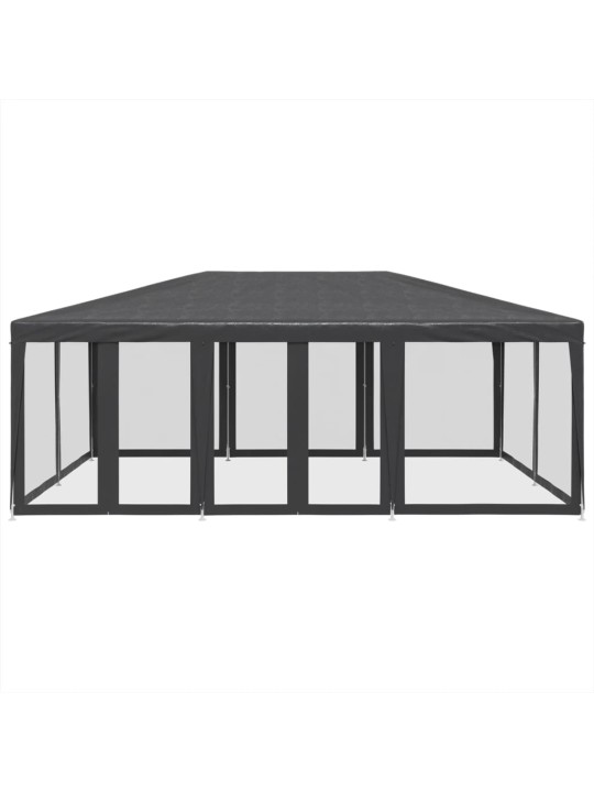 Juhlateltta 10 mesh-sivuseinillä antrasiittia 6x4 m hdpe