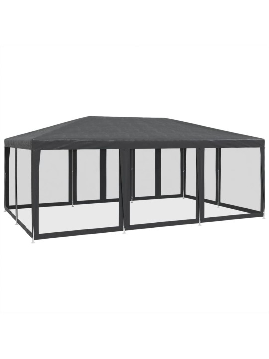 Juhlateltta 10 mesh-sivuseinillä antrasiittia 6x4 m hdpe