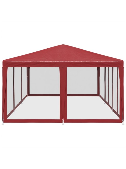 Juhlateltta 10 mesh-sivuseinillä, punainen 6x4 m hdpe