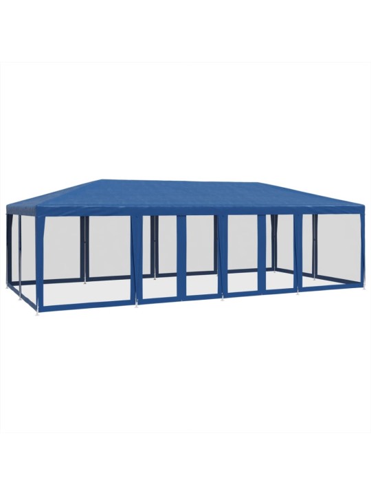 Juhlateltta 12 mesh-sivuseinillä sininen 8x4 m hdpe