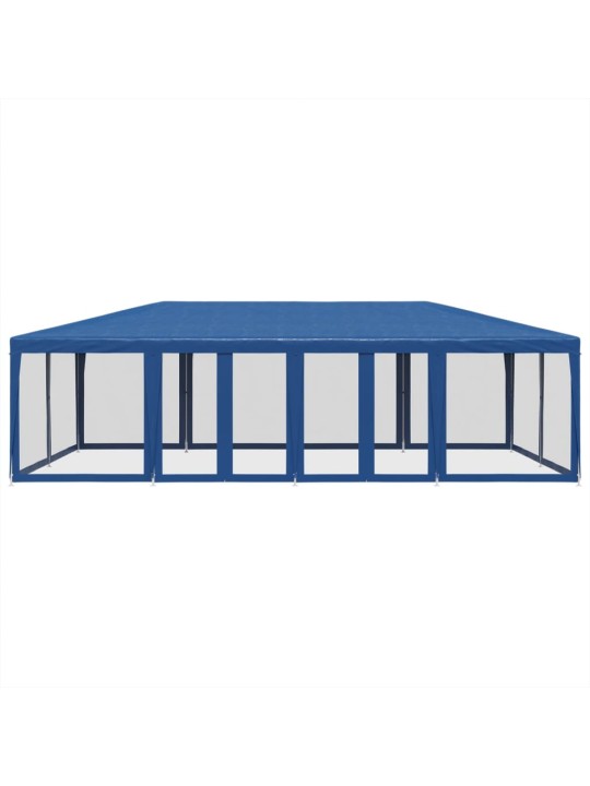 Juhlateltta 12 mesh-sivuseinillä sininen 8x4 m hdpe