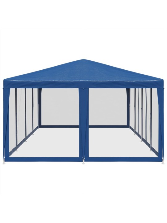 Juhlateltta 12 mesh-sivuseinillä sininen 8x4 m hdpe