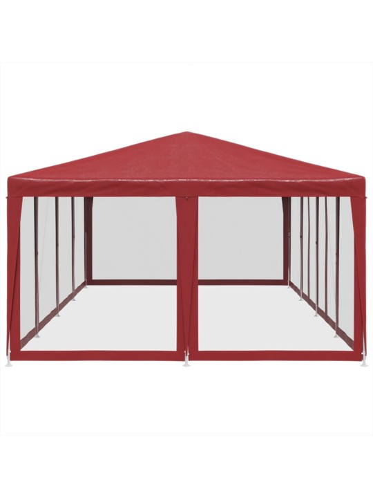 Juhlateltta 12 mesh-sivuseinällä punainen 8x4 m hdpe