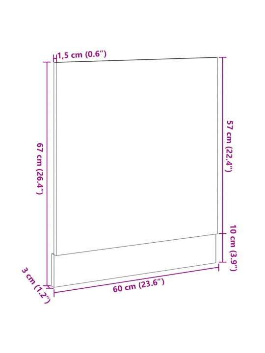 Astianpesukoneen paneeli Sonoma-tammi 60x3x67 cm lastulevy