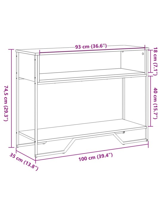 Sohvapöytä Sonoma-tammi 100x35x74,5 cm tekninen puu