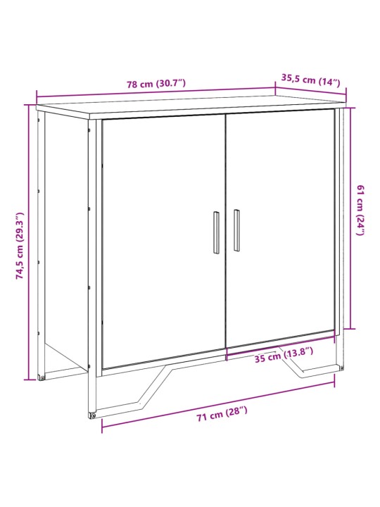 Senkki musta 78x35,5x74,5 cm tekninen puu