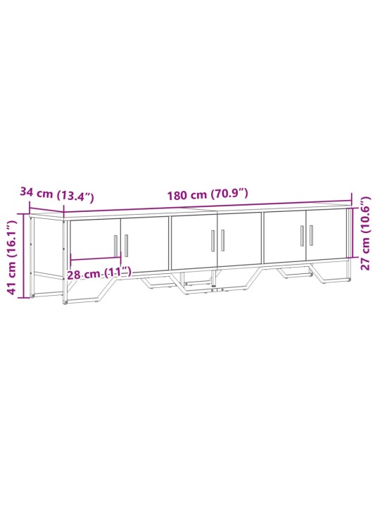 TV-taso musta 180x34x41 cm tekninen puu