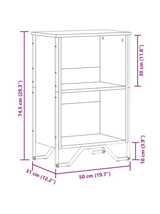 Kirjahylly Sonoma-tammi 50x31x74,5 cm tekninen puu