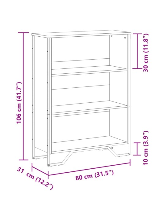 Kirjahylly Sonoma-tammi 80x31x106 cm tekninen puu