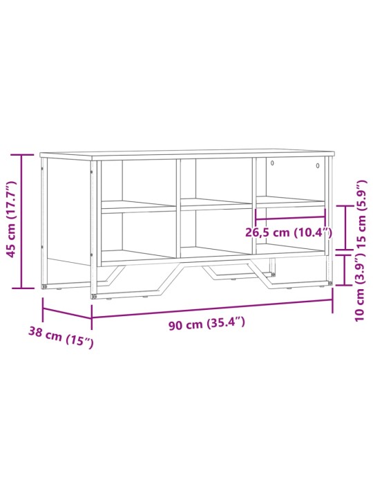 Kenkäkaappi musta 90x38x45,5 cm tekninen puu