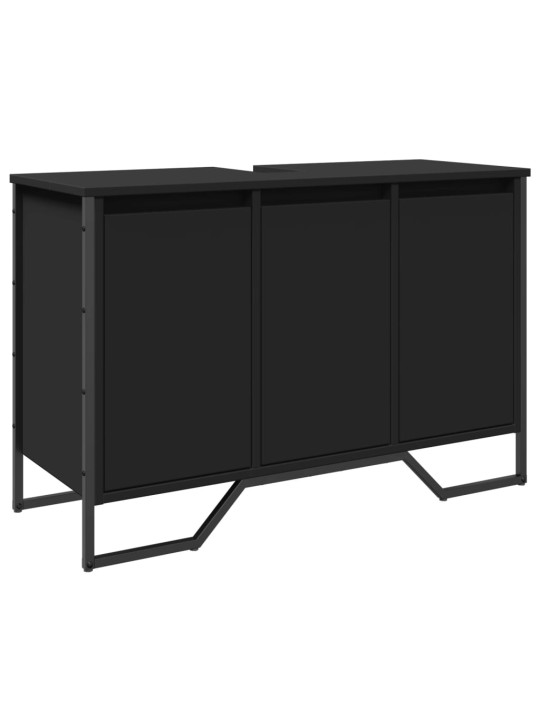 Kylpyhuoneen pesuallaskaappi musta 91x35x60 cm tekninen puu