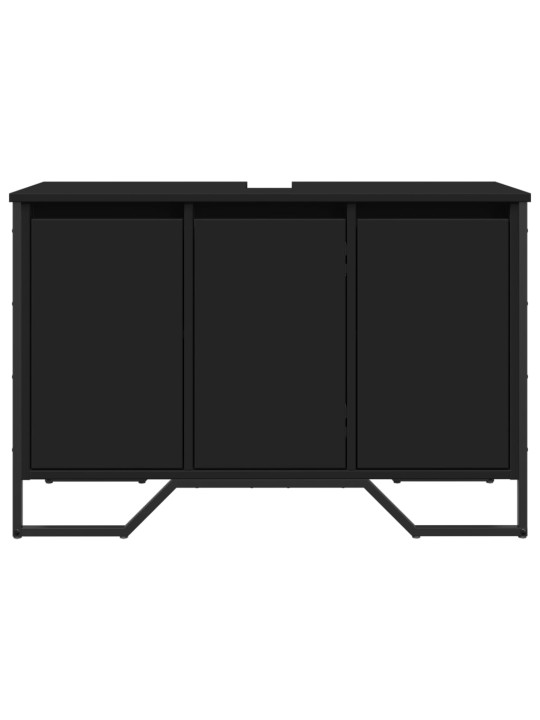 Kylpyhuoneen pesuallaskaappi musta 91x35x60 cm tekninen puu