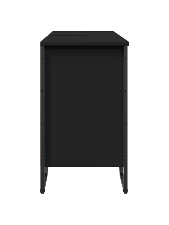 Kylpyhuoneen pesuallaskaappi musta 91x35x60 cm tekninen puu