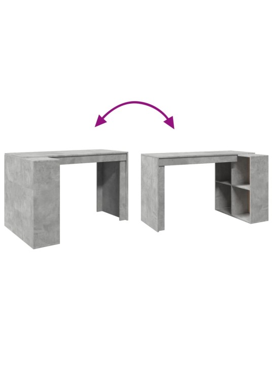 Työpöytä betoninharmaa 123,5x73,5x75 cm tekninen puu