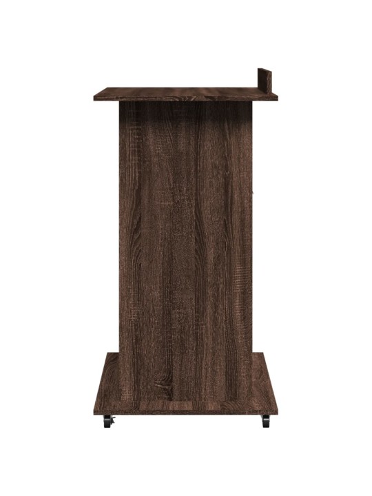 Puhujan koroke pyörät/laatikko ruskea 55x55x107 cm tekninen puu