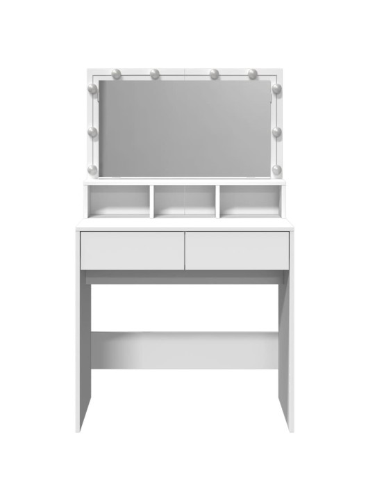 Vidaxl peilipöytä led-valoilla valkoinen 80x41x134,5 cm