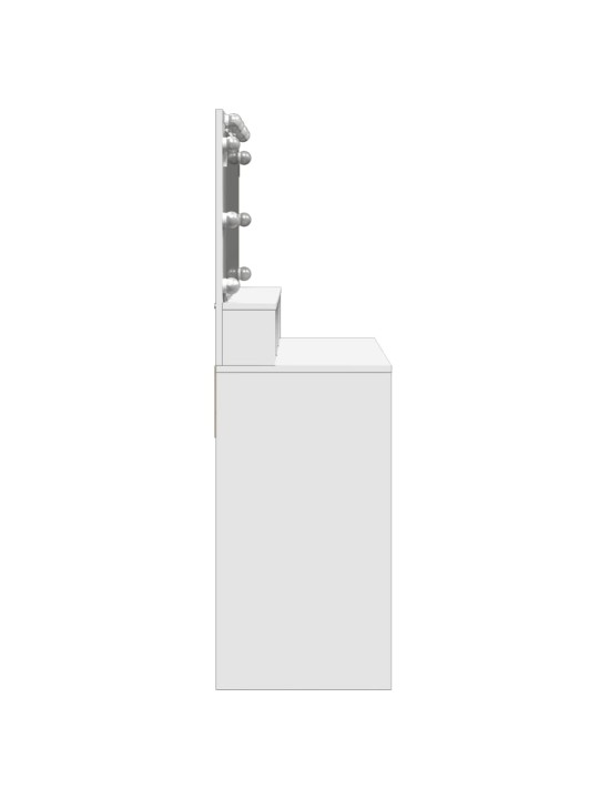 Vidaxl peilipöytä led-valoilla valkoinen 80x41x134,5 cm