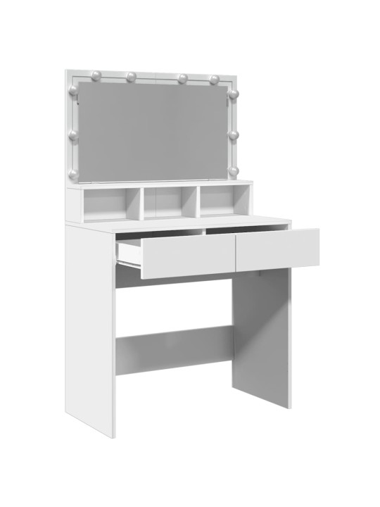 Vidaxl peilipöytä led-valoilla valkoinen 80x41x134,5 cm