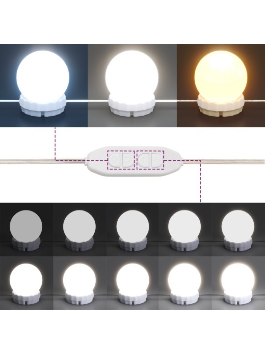 Peilipöytä LED-valoilla ruskea tammi 80x41x134,5 cm