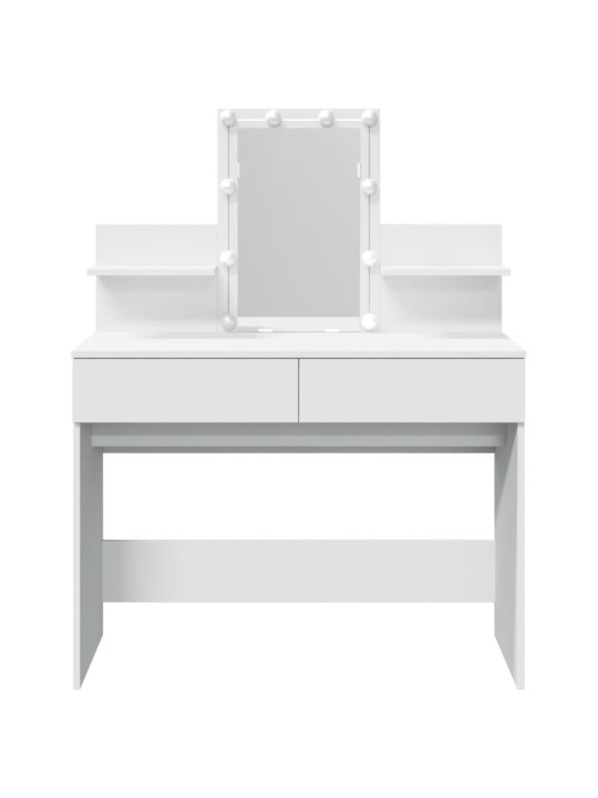 Vidaxl peilipöytä led-valoilla valkoinen 100x40x130 cm