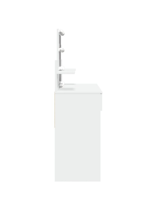 Vidaxl peilipöytä led-valoilla valkoinen 100x40x130 cm