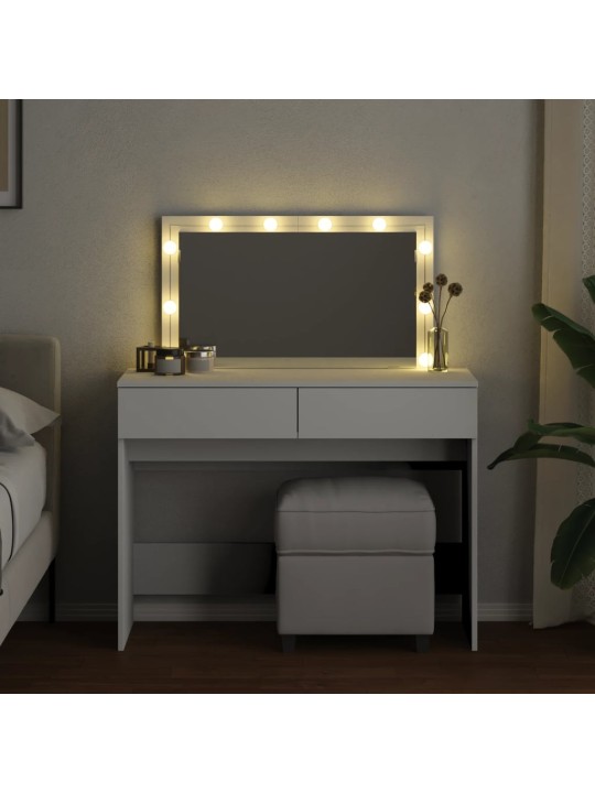 Vidaxl peilipöytä led-valoilla valkoinen 100x40x120 cm