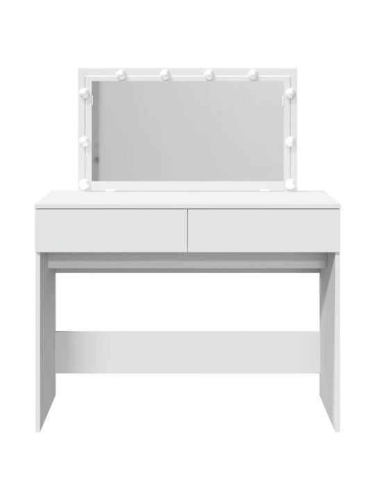 Vidaxl peilipöytä led-valoilla valkoinen 100x40x120 cm