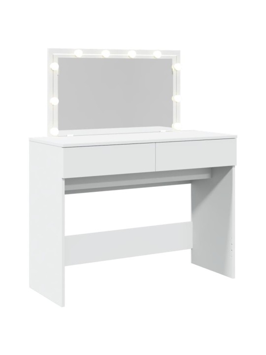 Vidaxl peilipöytä led-valoilla valkoinen 100x40x120 cm