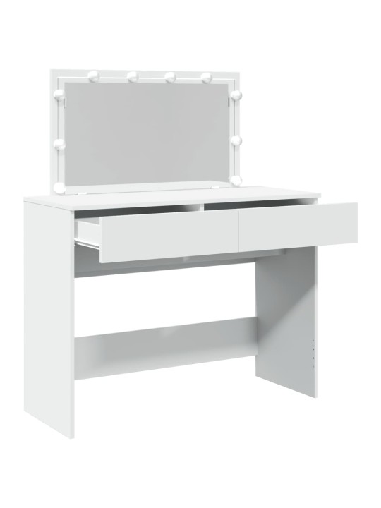 Vidaxl peilipöytä led-valoilla valkoinen 100x40x120 cm