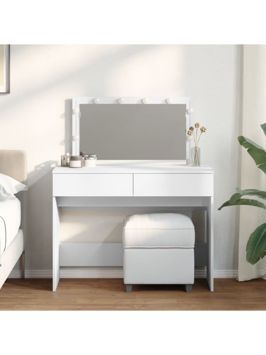 Vidaxl peilipöytä led-valoilla valkoinen 100x40x120 cm