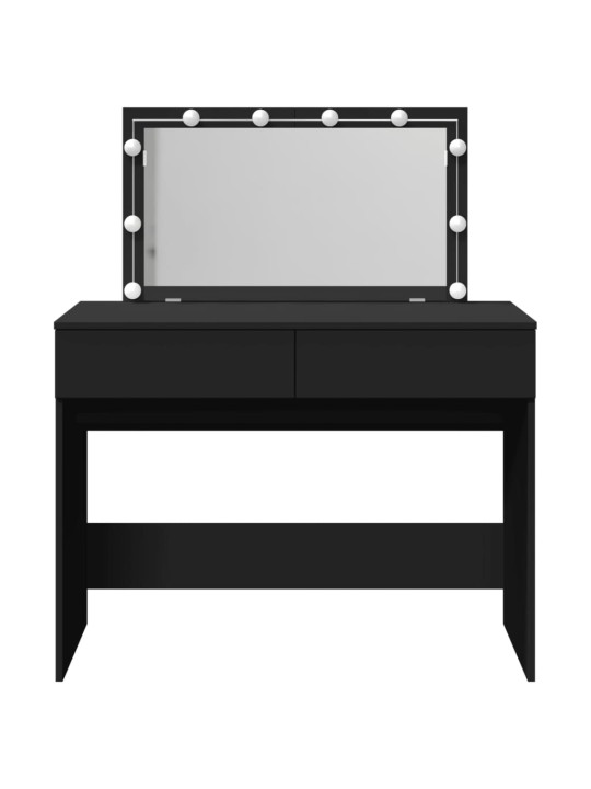 Vidaxl peilipöytä led-valoilla musta 100x40x120 cm