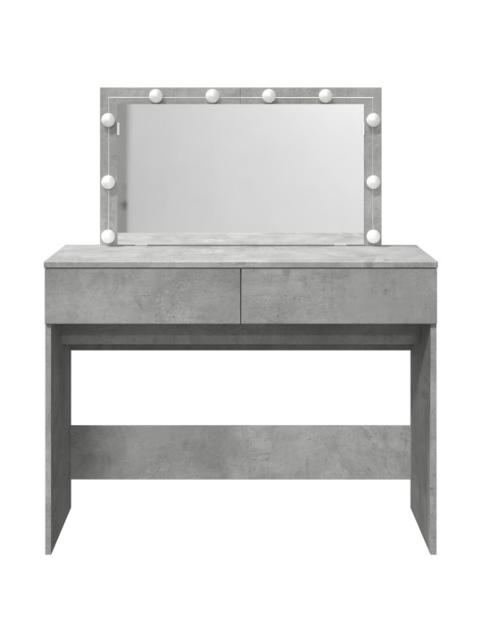 Vidaxl peilipöytä led-valoilla betoninharmaa 100x40x120 cm
